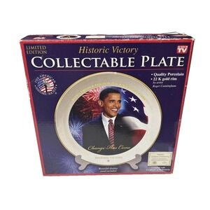 President Barack Obama American Historic 2008 Historic Victory Collectible Plate
